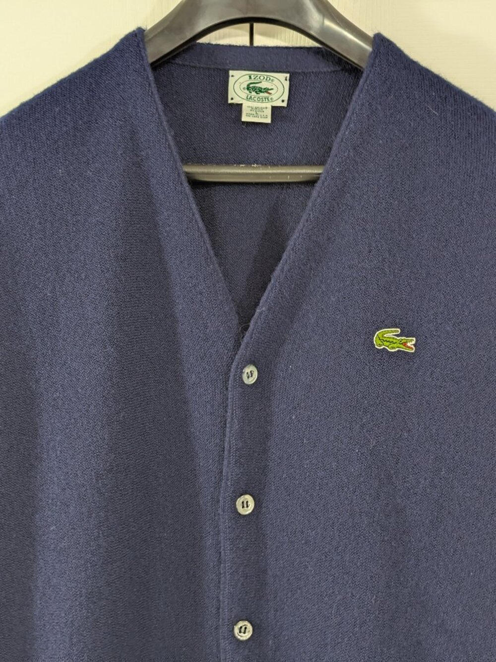 Vintage Izod Lacoste Dark Blue Cardigan Sweater - Size L